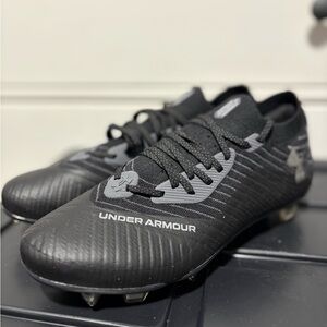 Under Armour Black Soccer Cleats with Gray Accents